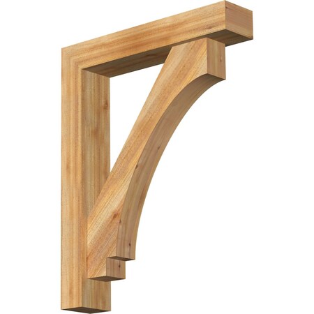 Ekena Millwork Imperial Block Rough Sawn Bracket w/ Offset Brace, Western Red Cedar, 6"W x 30"D x 38"H BKT0604X30X38IMP05RWR